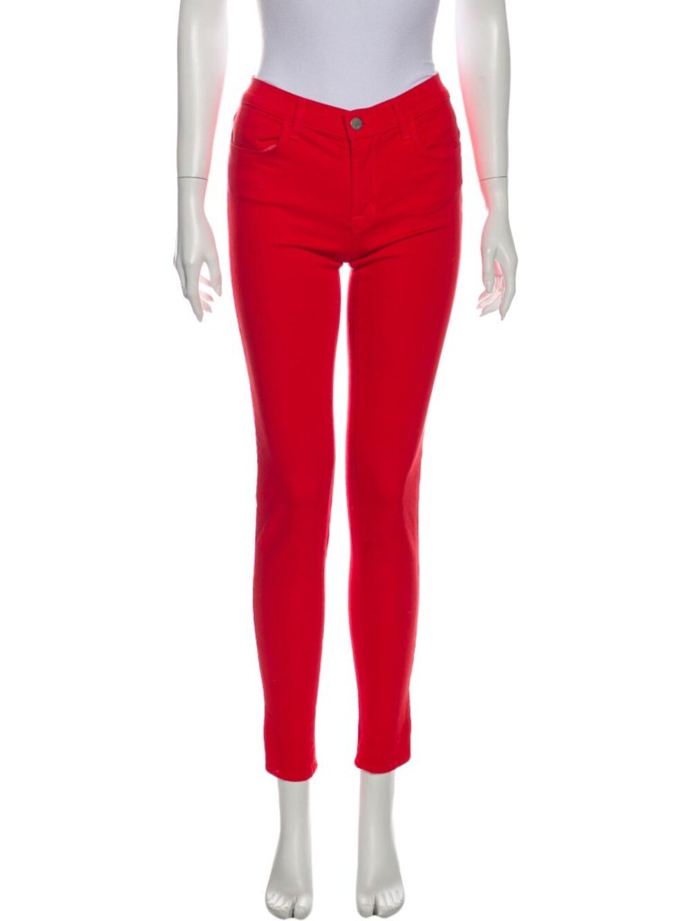 J Brand Red Midrise Skinny Leg Jeans 27